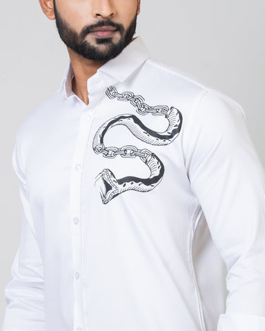 CHAIN SNAKE White Shirt CHAIN SNAKE White Shirt