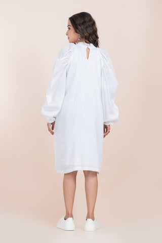 WHITE MULTICOLOUR STRIPES DRESS WHITE MULTICOLOUR STRIPES DRESS