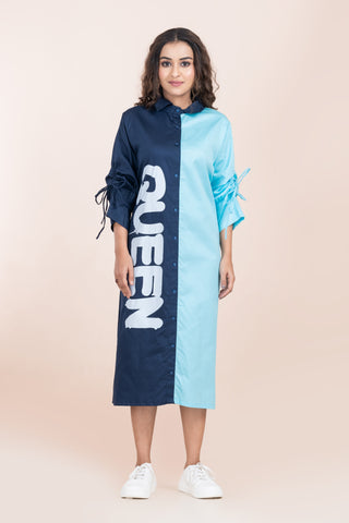 QUEEN DUAL COLOUR LONG DRESS QUEEN DUAL COLOUR LONG DRESS