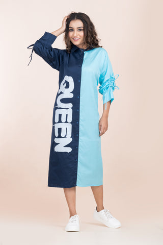 QUEEN DUAL COLOUR LONG DRESS QUEEN DUAL COLOUR LONG DRESS