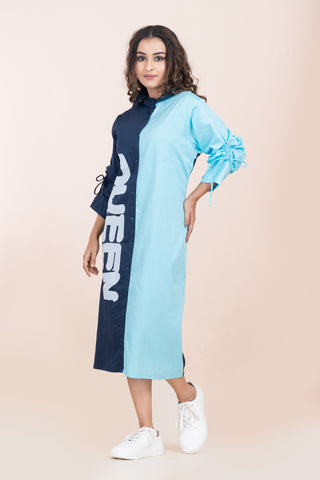 QUEEN DUAL COLOUR LONG DRESS QUEEN DUAL COLOUR LONG DRESS