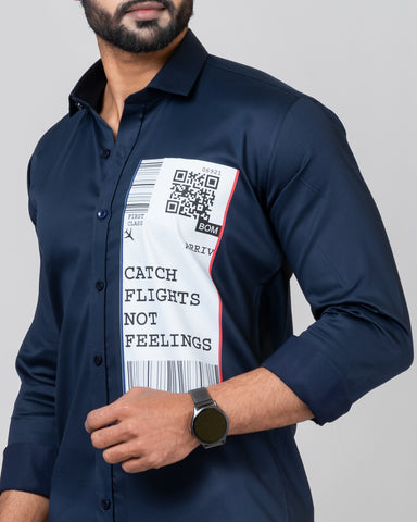 CATCH FLIGHT Navy Blue Shirt CATCH FLIGHT Navy Blue Shirt