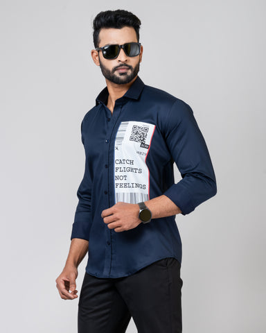CATCH FLIGHT Navy Blue Shirt CATCH FLIGHT Navy Blue Shirt