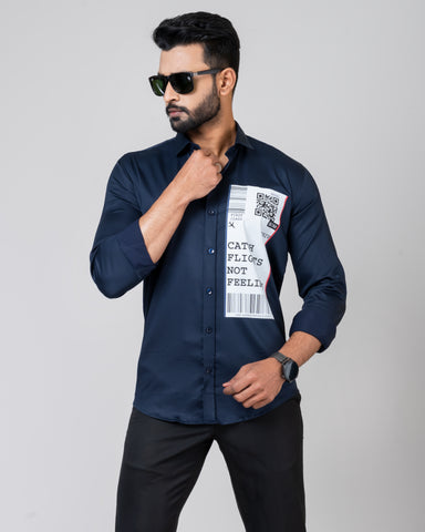 CATCH FLIGHT Navy Blue Shirt CATCH FLIGHT Navy Blue Shirt
