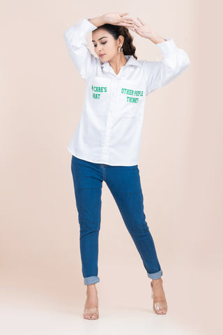 WHO CARE'S WHAT - EMBROIDERY SHIRT WHO CARE'S WHAT - EMBROIDERY SHIRT