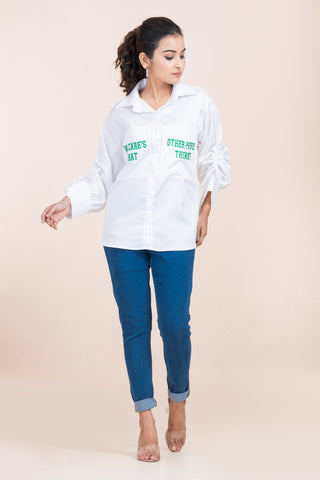 WHO CARE'S WHAT - EMBROIDERY SHIRT WHO CARE'S WHAT - EMBROIDERY SHIRT