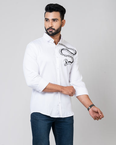 CHAIN SNAKE White Shirt