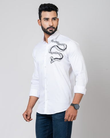 CHAIN SNAKE White Shirt