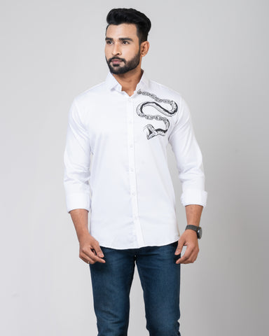 CHAIN SNAKE White Shirt