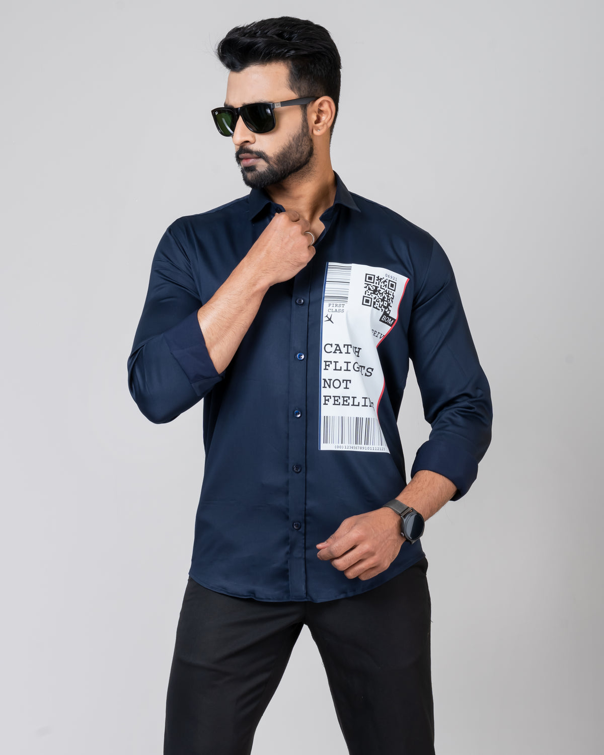 CATCH FLIGHT Navy Blue Shirt