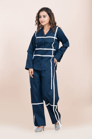 WHITE STRIPED CORD SET