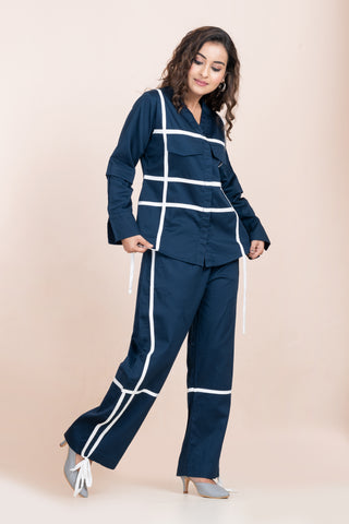 WHITE STRIPED CORD SET