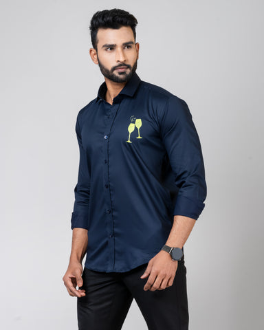 GREEN GLASS Navy Blue Shirt