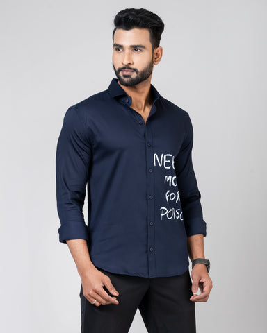 NEED MONEY Navy Blue Shirt