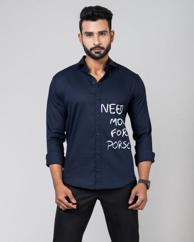 NEED MONEY Navy Blue Shirt