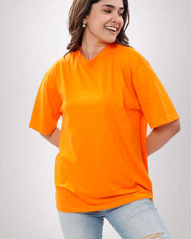 Plain Orange Oversized T-shirt