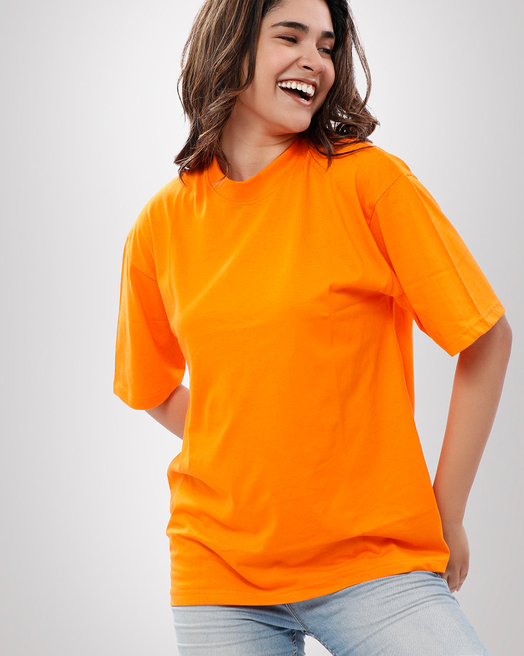 Plain Orange Oversized T-shirt