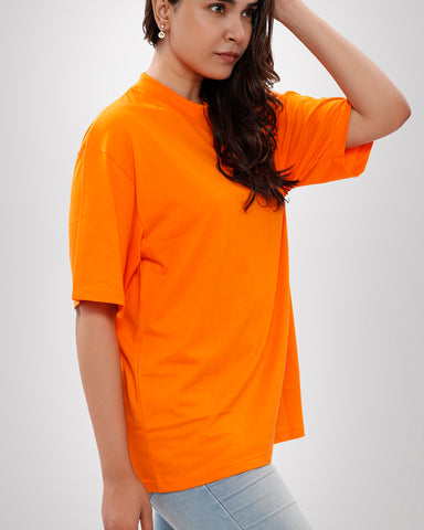 Plain Orange Oversized T-shirt