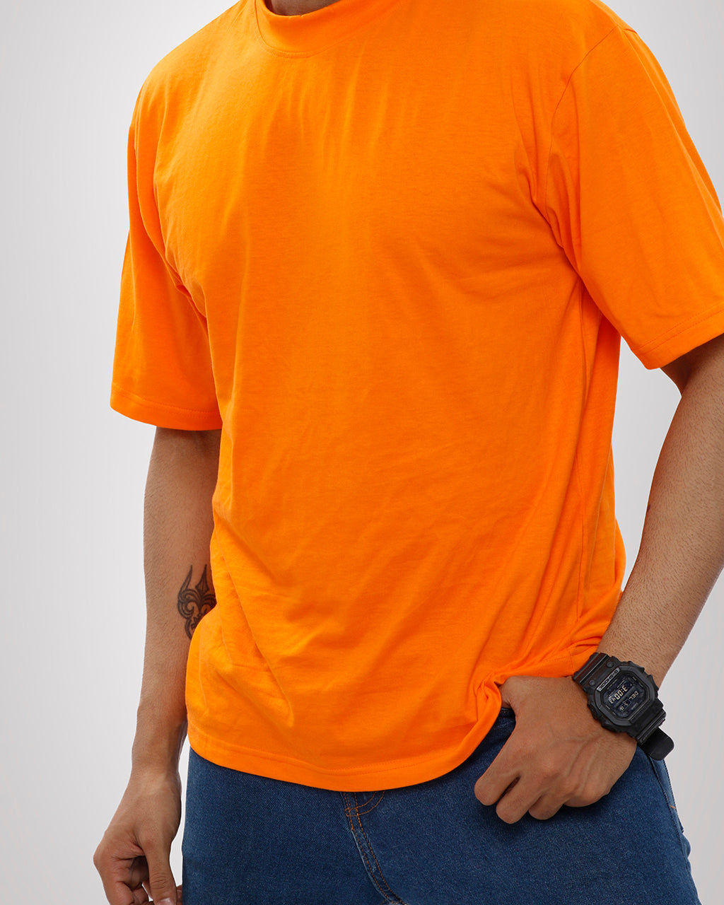 Plain Orange Oversized T-shirt