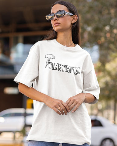 time travel oversized T-shirt